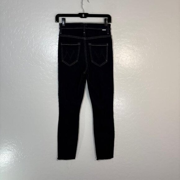 Mother Jeans Womens 26 Dark Wash The Swooner Crop Fray High Rise Made in USA - Picture 4 of 11